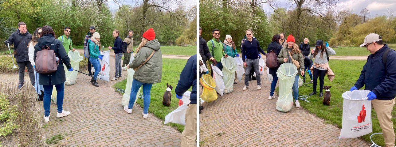 Zwerfvuil verzamelen in het Vondelpark
